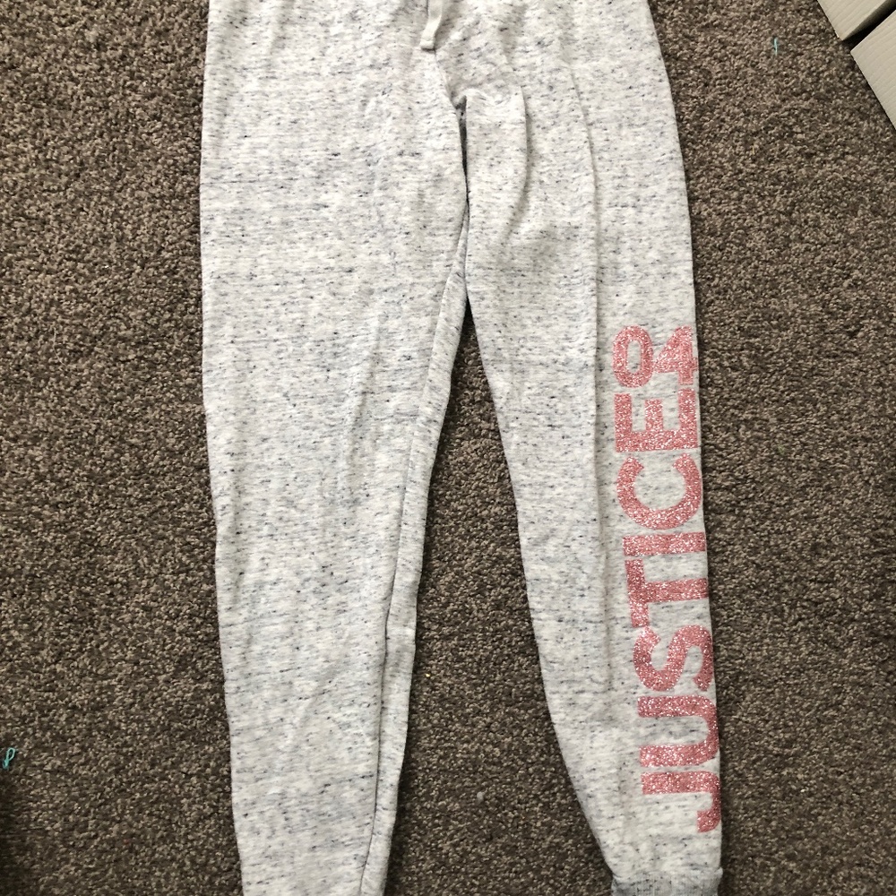 Gray justice sweat pants